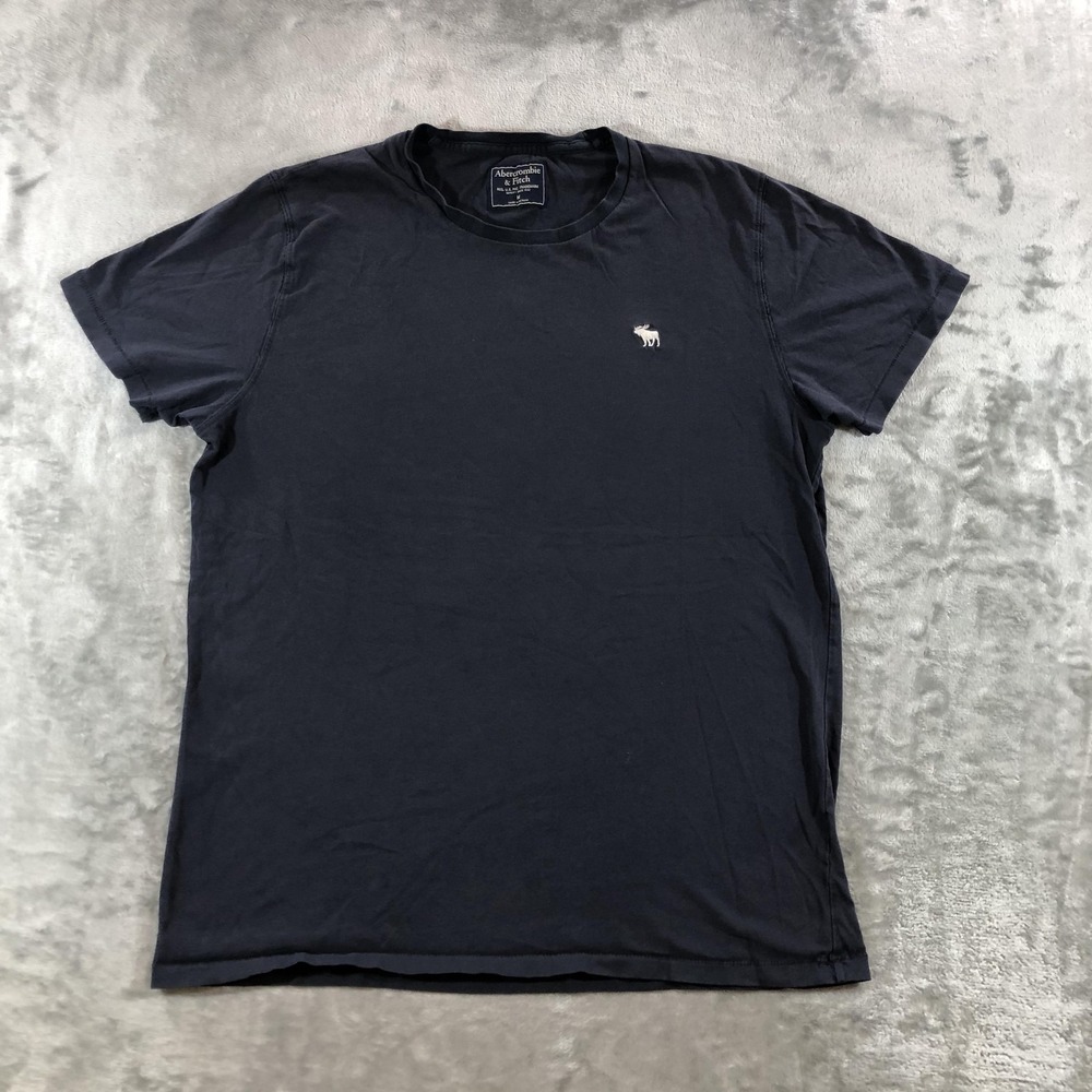 Vintage Abercrombie & Fitch Shirt Mens Medium Blue Moose Logo Tee Casual